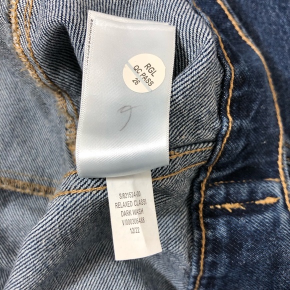 Old Navy 💯 % Cotton Dark Wash Relaxed Classic Button up Denim Jacket Size L - Picture 12 of 15